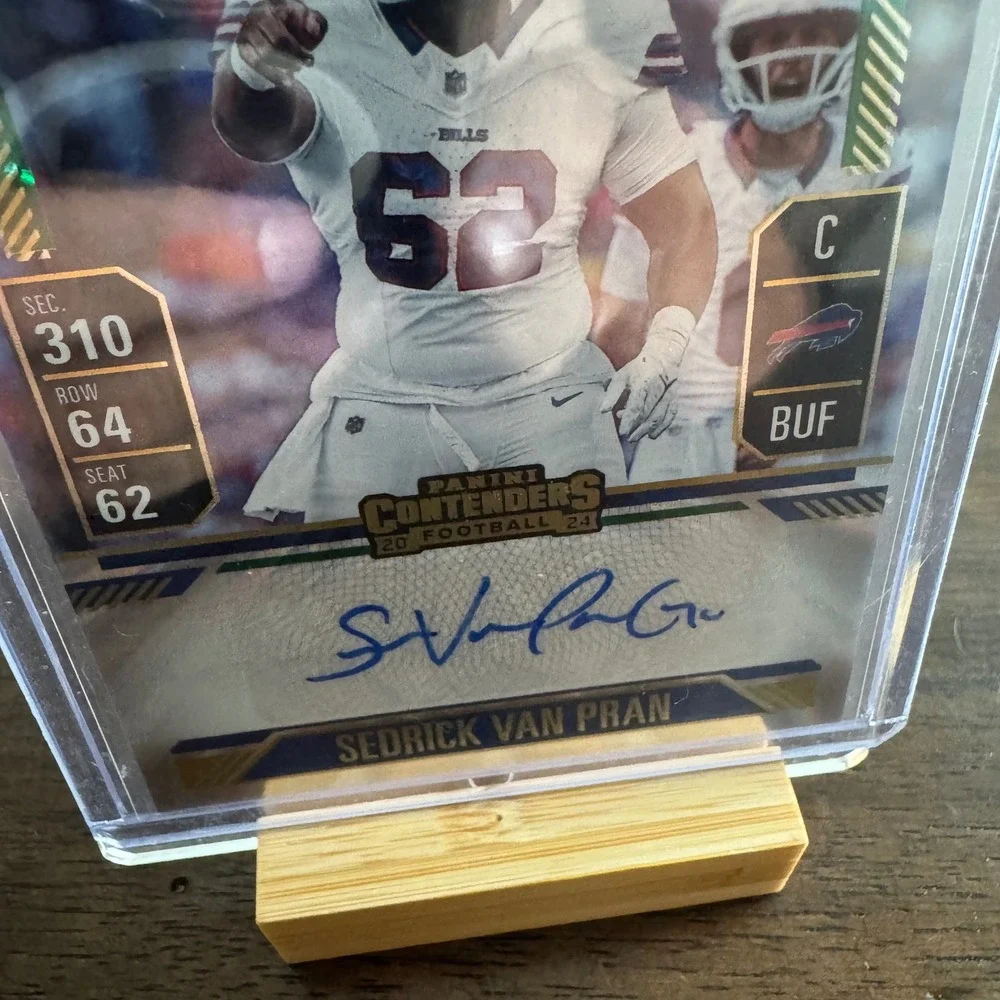 Panini Rookie Ticket Card Sedrick Van Pran Buffalo Bills Autograph RC 229
